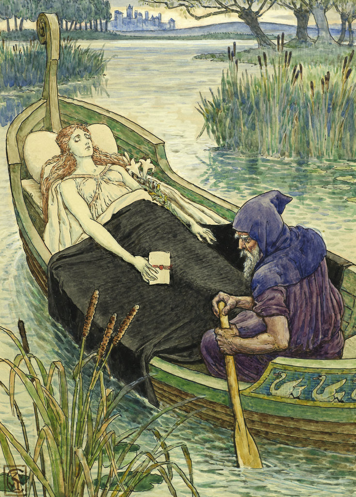Detail of The Death Journey of the Lily Maid of Astolat by Walter Crane