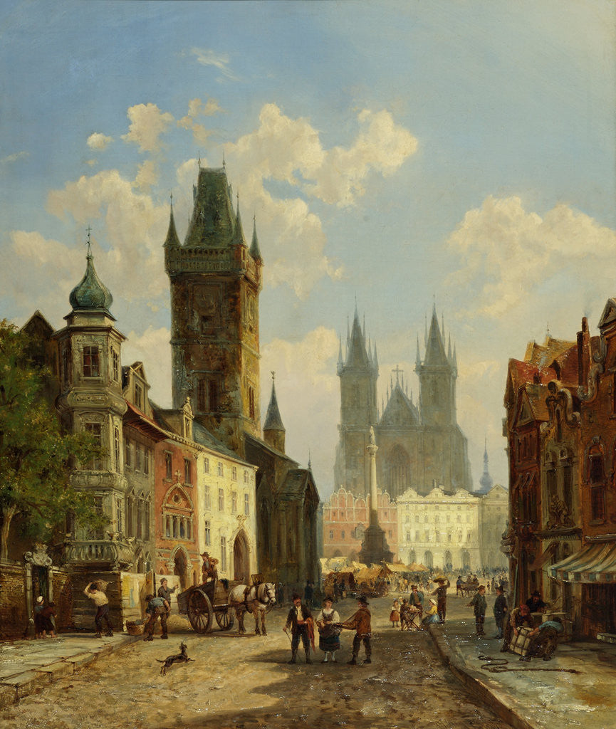 Detail of Market Place Prague by Pieter Cornelis Dommershuijzen