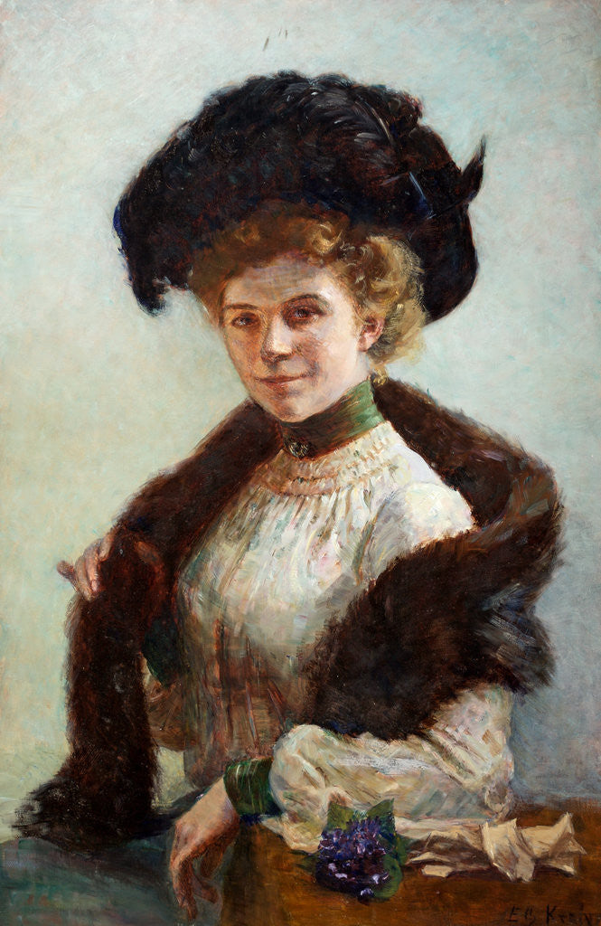 Detail of Lady with the Black Hat by Eva Grace P. Keely