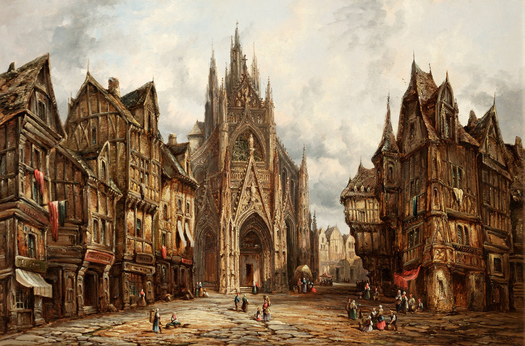 Detail of St. Maclou, Rouen, Normandy by Heinrich Schäfer
