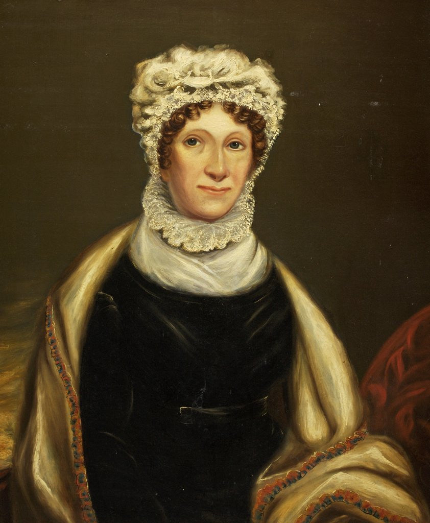 Detail of Portrait of Mrs William Clark by British School
