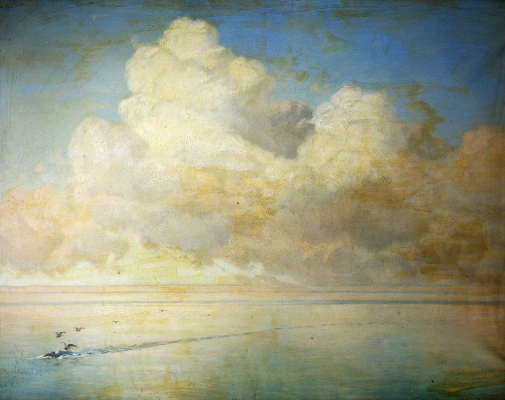 Detail of Seagulls on a Calm Sea by William Peter Watson