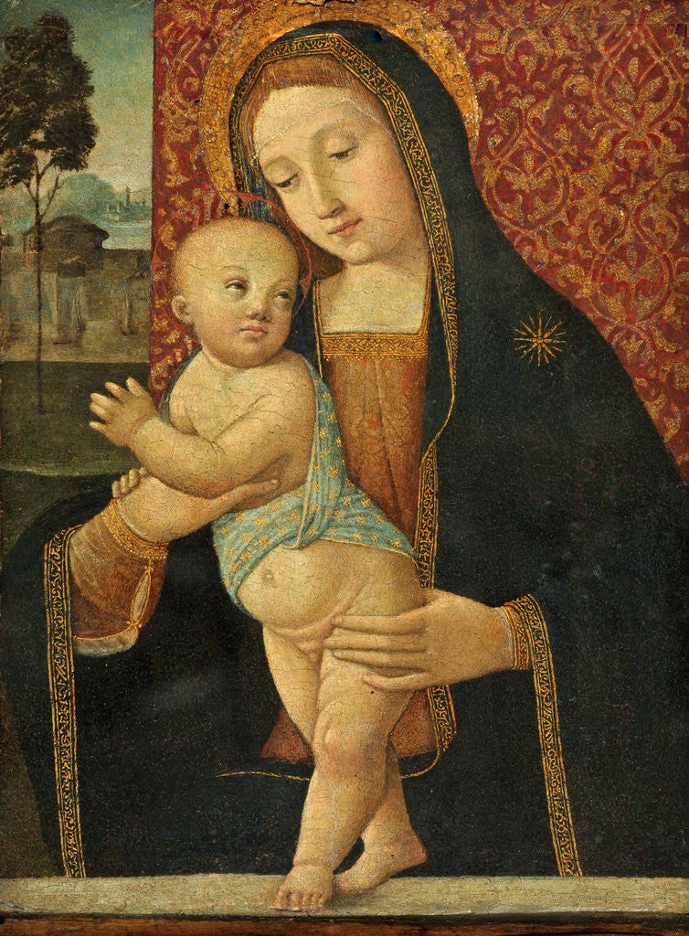 Detail of Madonna and Child by Studio of Lorenzo di Costa