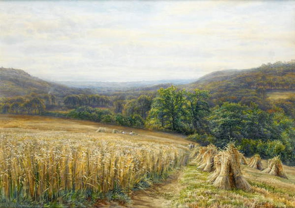Detail of Harvest Time near Ashburton, 1884 by Edmund George Warren