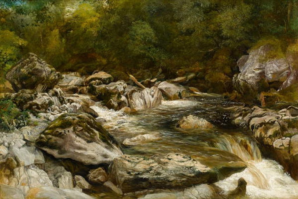 Detail of Waterfall on the River Conway, North Wales by R. Haddon