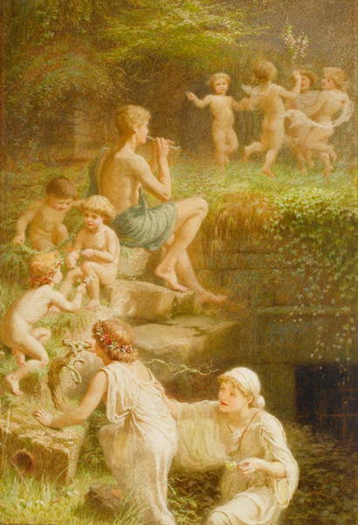 Detail of Arcadian Revelry: The Coming of Spring by Constance Phillott