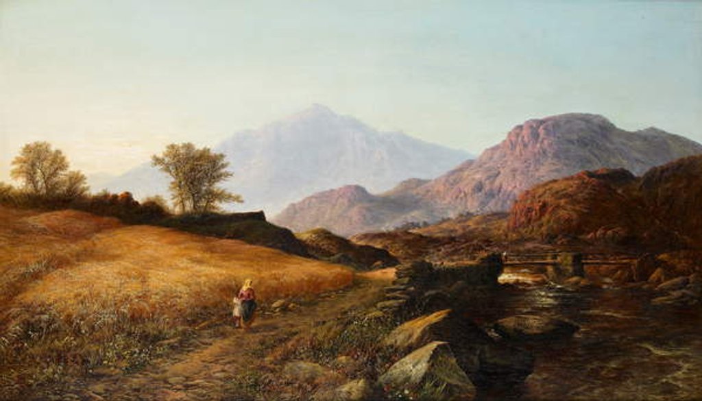 Harvest time by the River Lleder, North Wales, 1874 by Walter Williams
