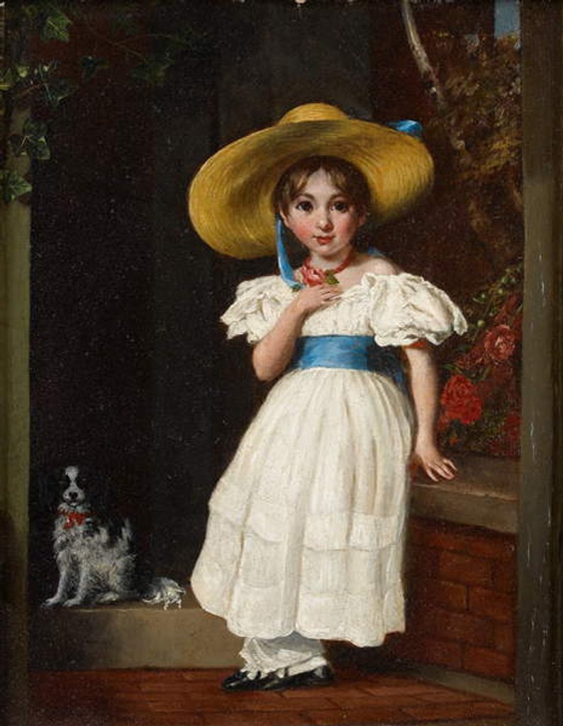 Detail of Girl in a Straw Hat, c.1840 by English School