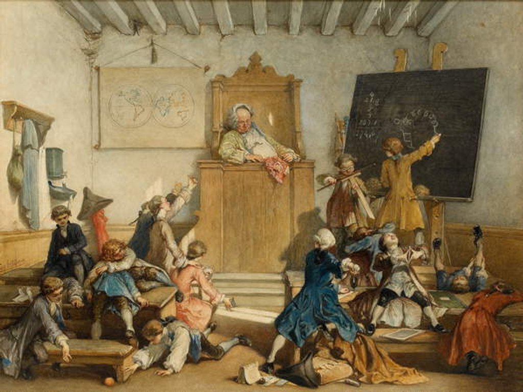 Detail of Education for the Privileged, A School for the Children of Courtiers, Vienna, 1867 by Cesare Felix dell' Acqua