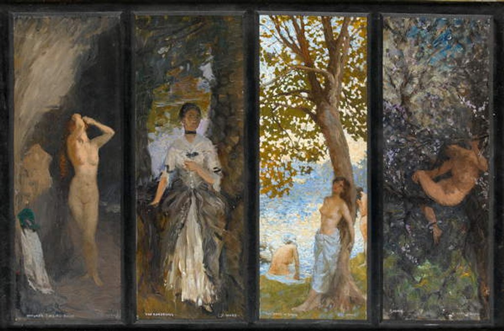 Detail of Four Studies: Birdsong, Spring, Rendezvous, Nature's Tiring Room by Charles Daniel Ward