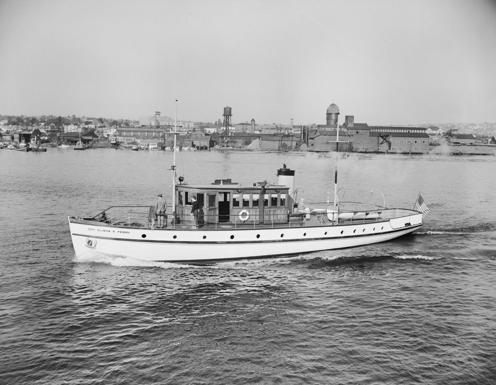 Detail of The Governor Elisha P. Ferry Sailing in Puget Sound by Anonymous