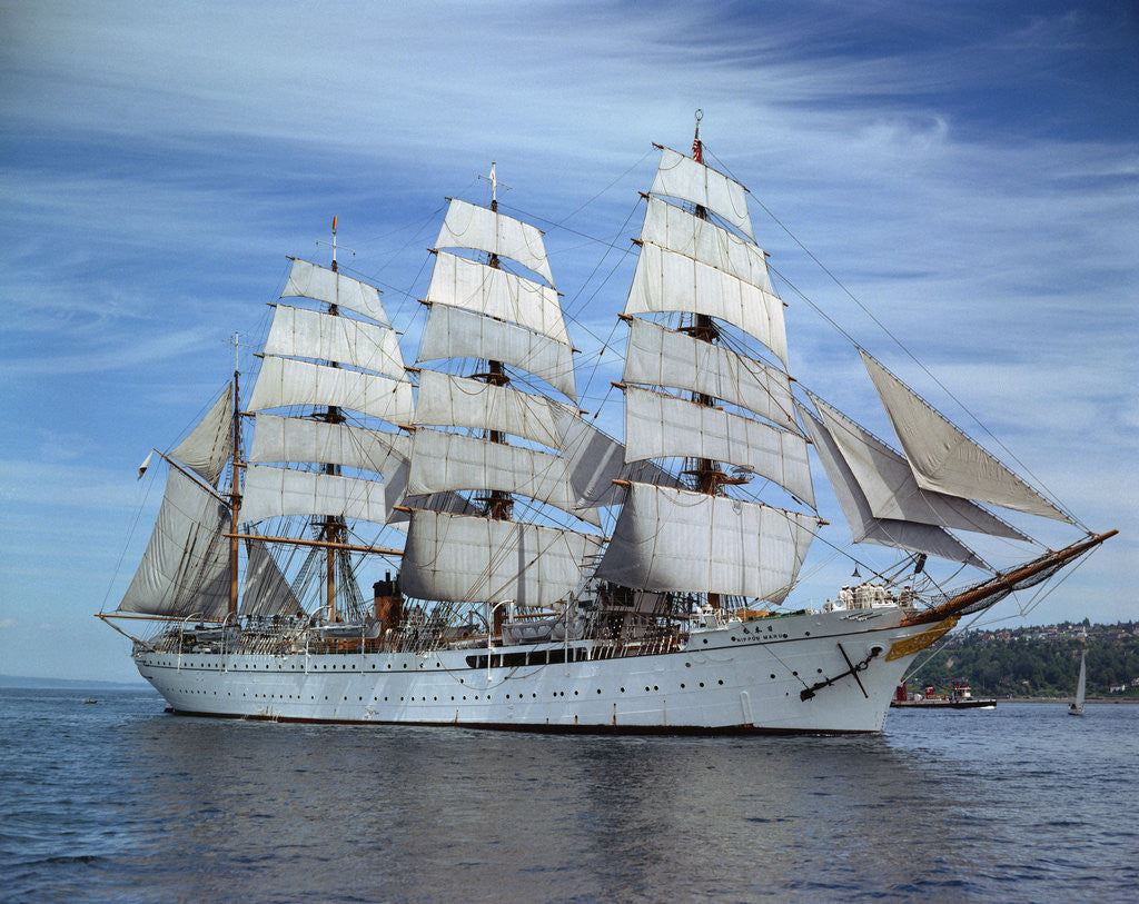 Detail of Sailing Ship Nippon Maru in Puget Sound by Anonymous