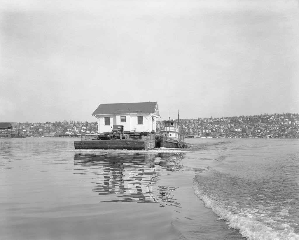 Detail of Tugboat Guiding a Scow by Anonymous