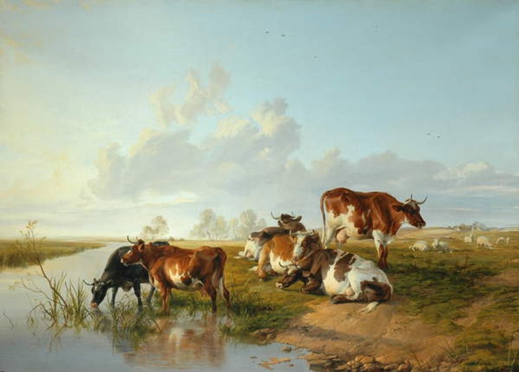 Detail of Landscape with a Cattle near Wool, Dorset by Arthur Douglas Peppercorn