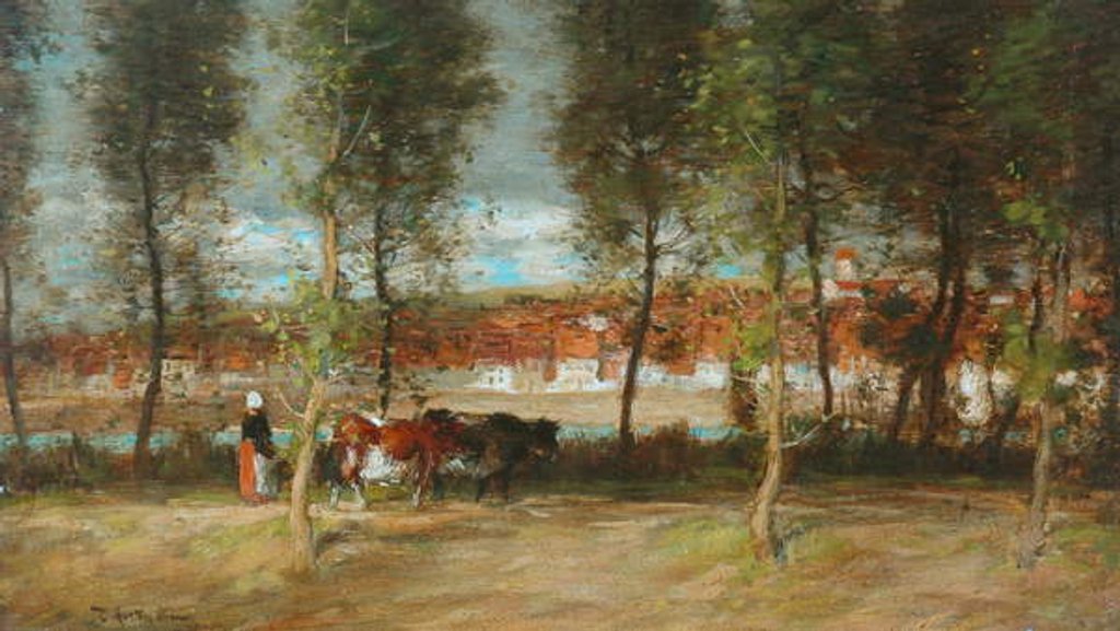 Detail of Sunshine and Shadow by Thomas Austen Brown