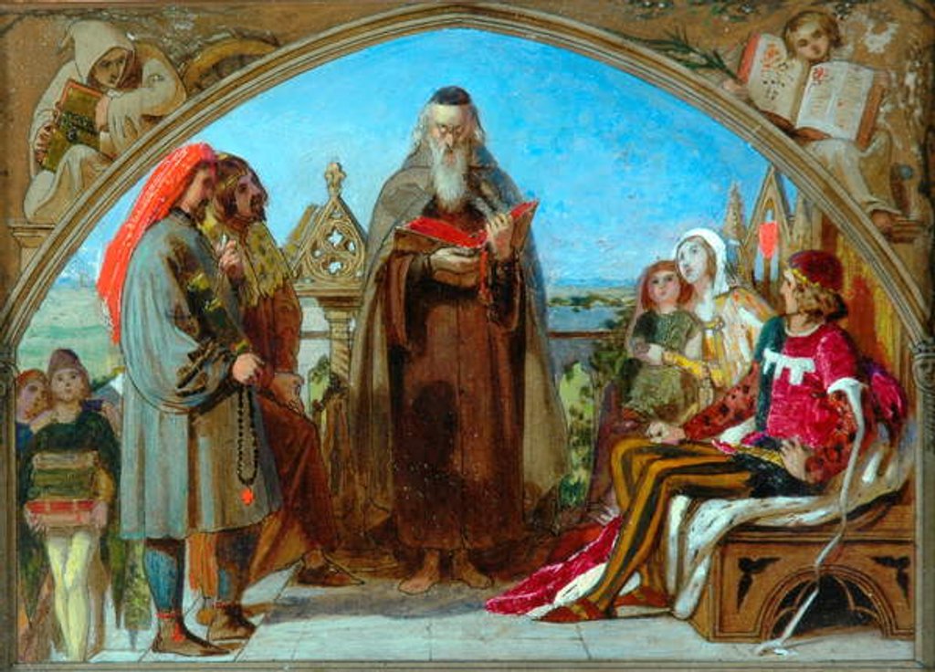 Detail of Sketch for 'Wycliffe Reading His Translation', 1847 by Ford Madox Brown