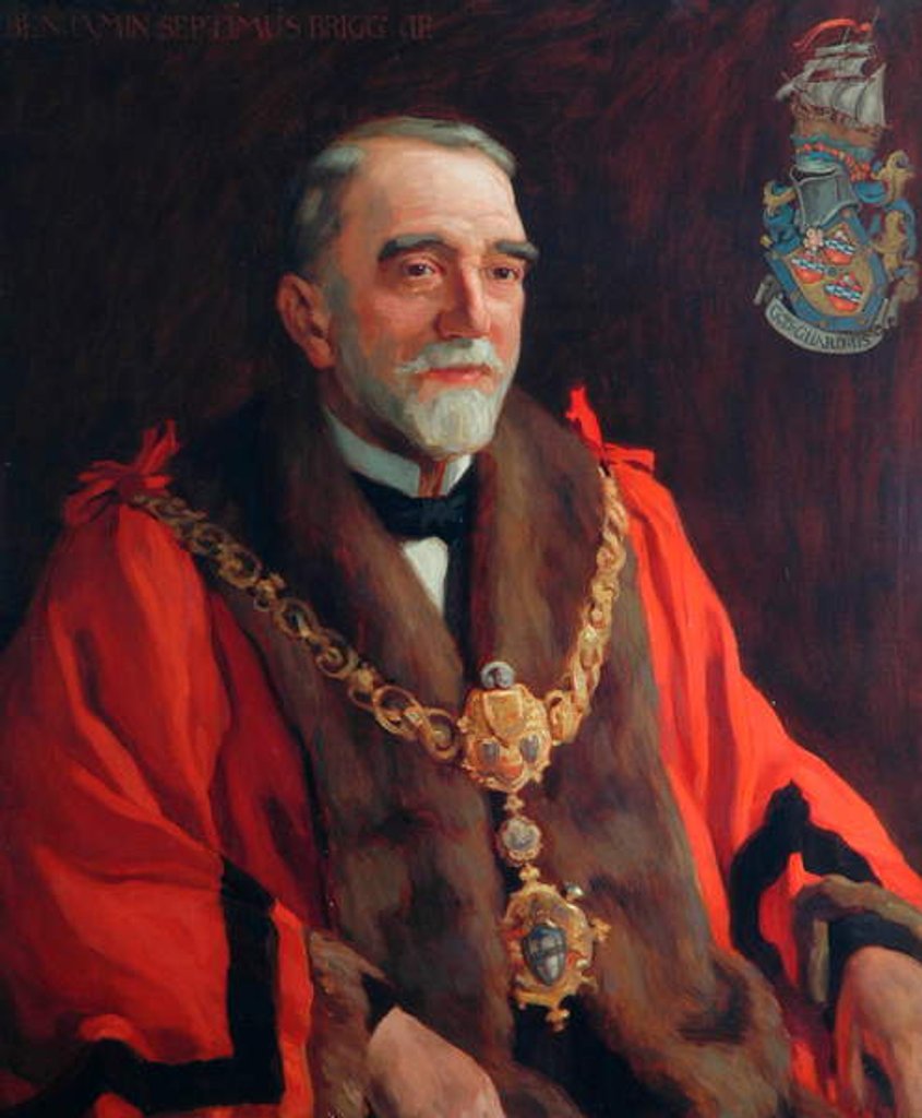 Detail of Benjamin Septimus Brigg, First Mayor of Kighley, 1923 by Frederick Stead