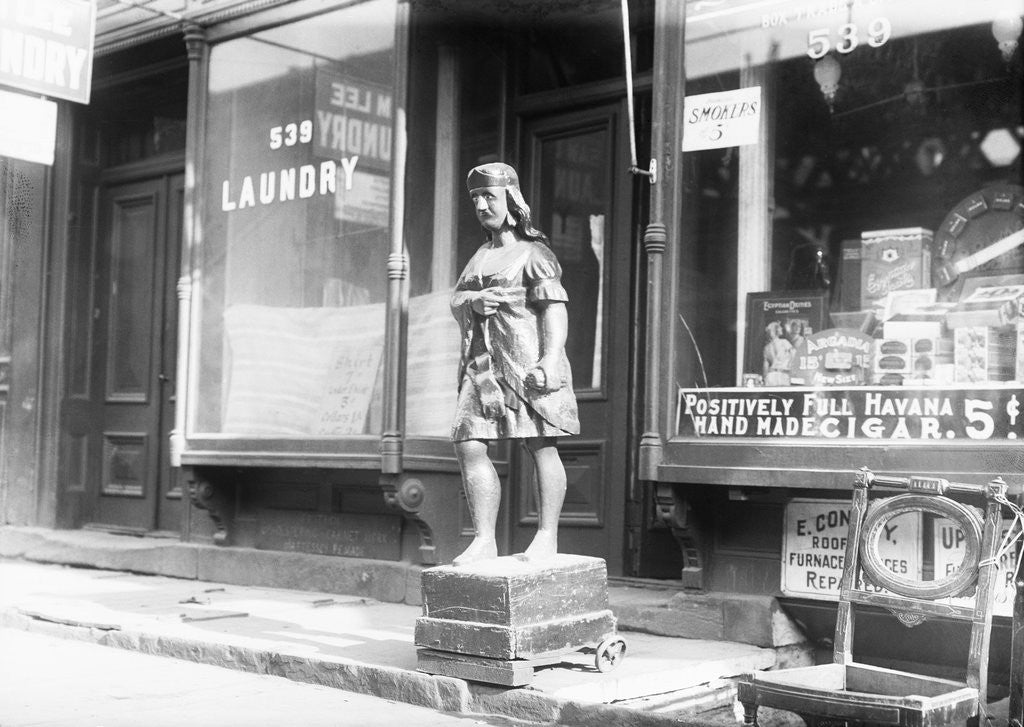 Detail of Statue of Indian in Front of Cigar Store by Anonymous