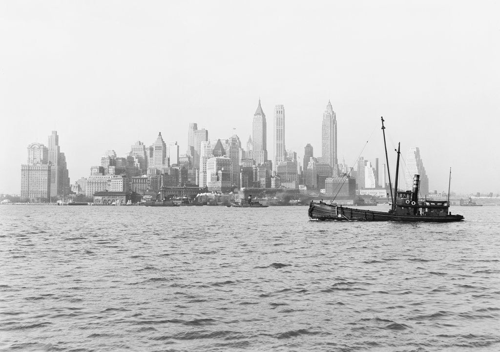 Detail of Steamboat in New York Harbor by Corbis