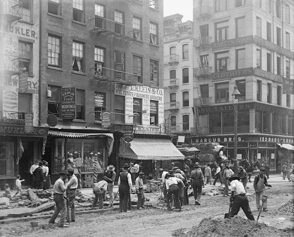 Detail of Men Working on Canal Street by Anonymous