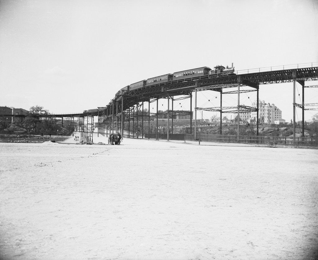 Detail of Elevated Railway Running Along Central Park by Anonymous