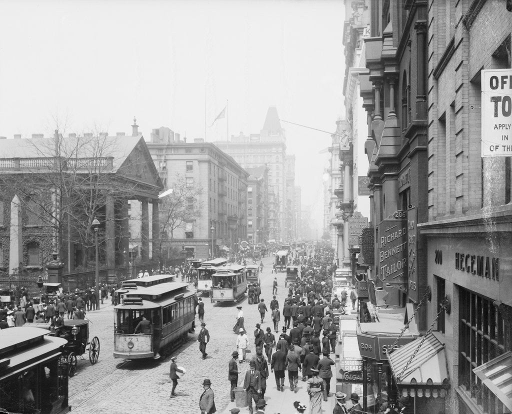 Detail of Broadway from Fulton Street by Anonymous