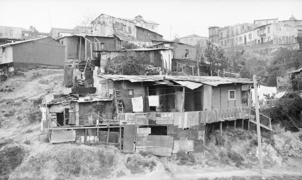 Detail of Shacks of Hillside Slum by Anonymous