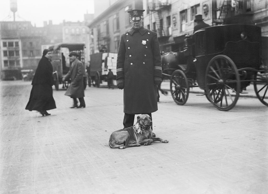 Detail of Policeman with Dog by Anonymous