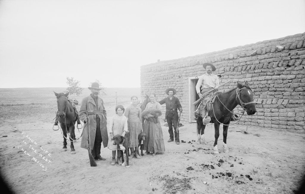 Detail of Portrait of Family in Front of Ranch by Anonymous