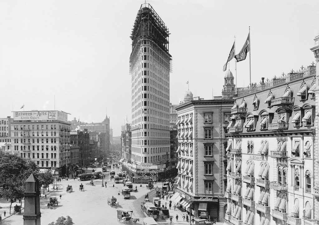 Detail of Flatiron Building Under Construction by Anonymous