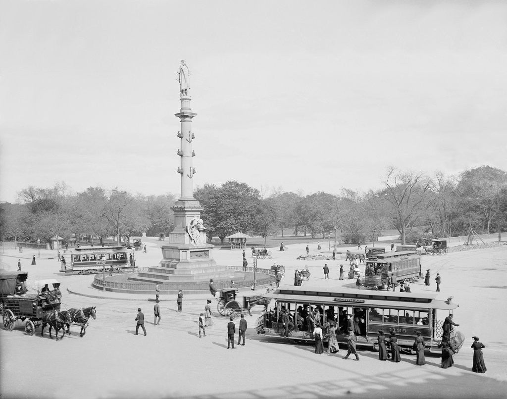 Detail of View of Columbus Circle by Anonymous