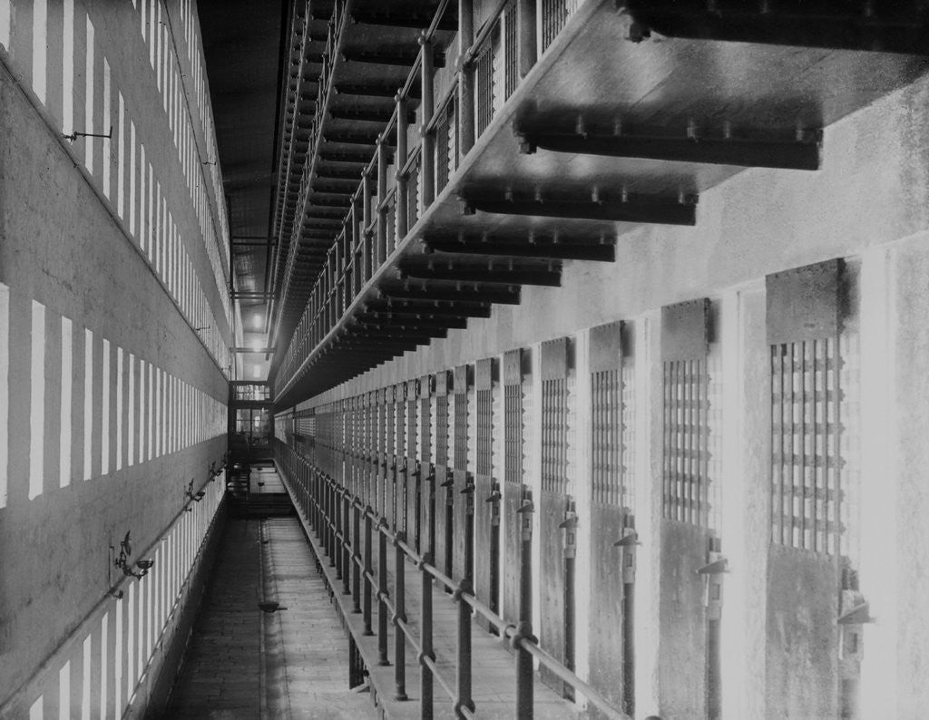 Detail of View of Prison Cell Block by Anonymous