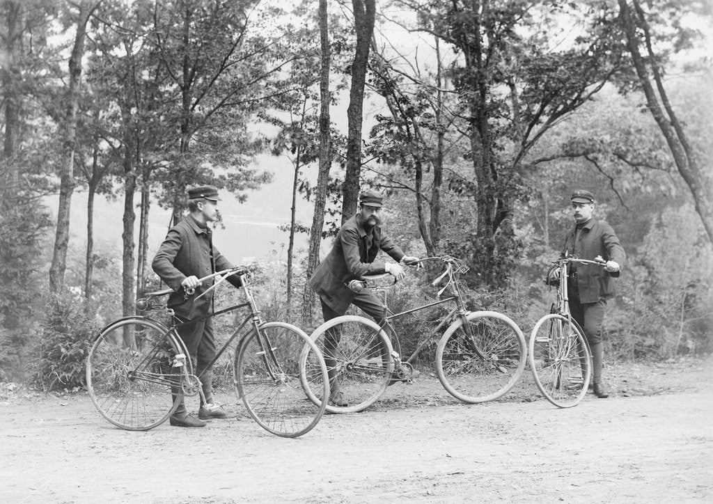 Detail of Bicyclists in Central Park by Anonymous