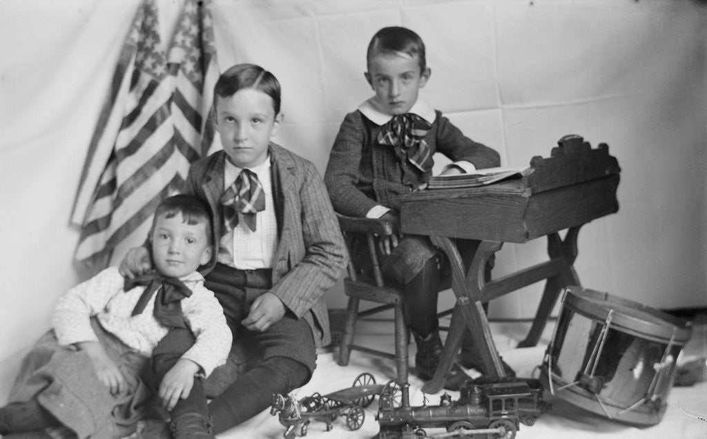 Detail of Brothers, Toys, and School Desk by Anonymous