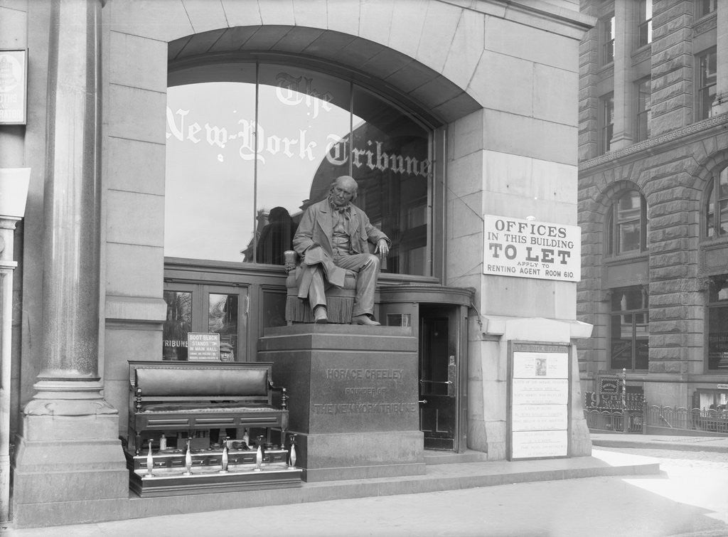 Detail of Horace Greeley Statue Outside New York Tribune Building by Anonymous