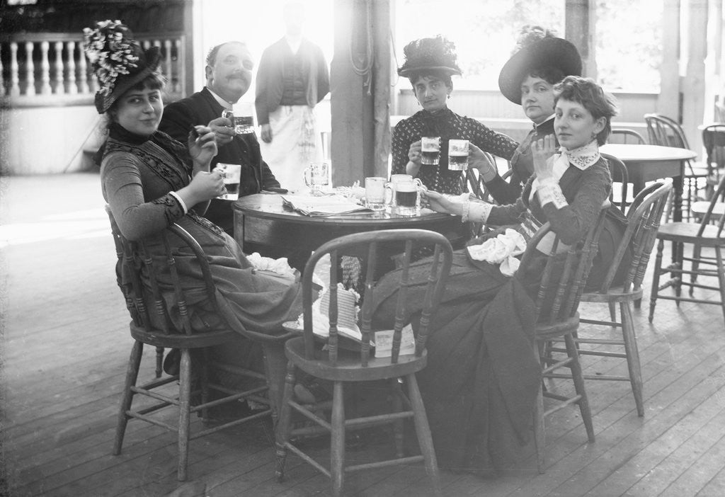 Detail of People Sitting with Drinks by Anonymous