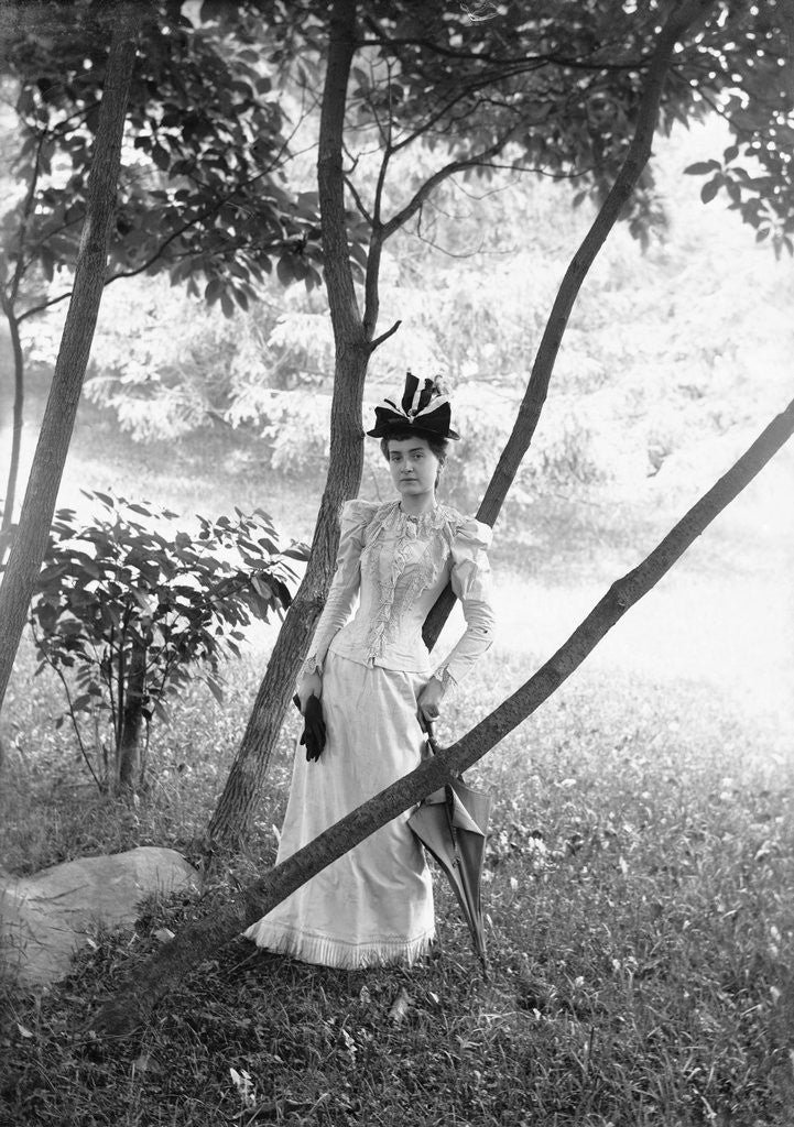 Detail of Woman Standing Among Trees by Anonymous