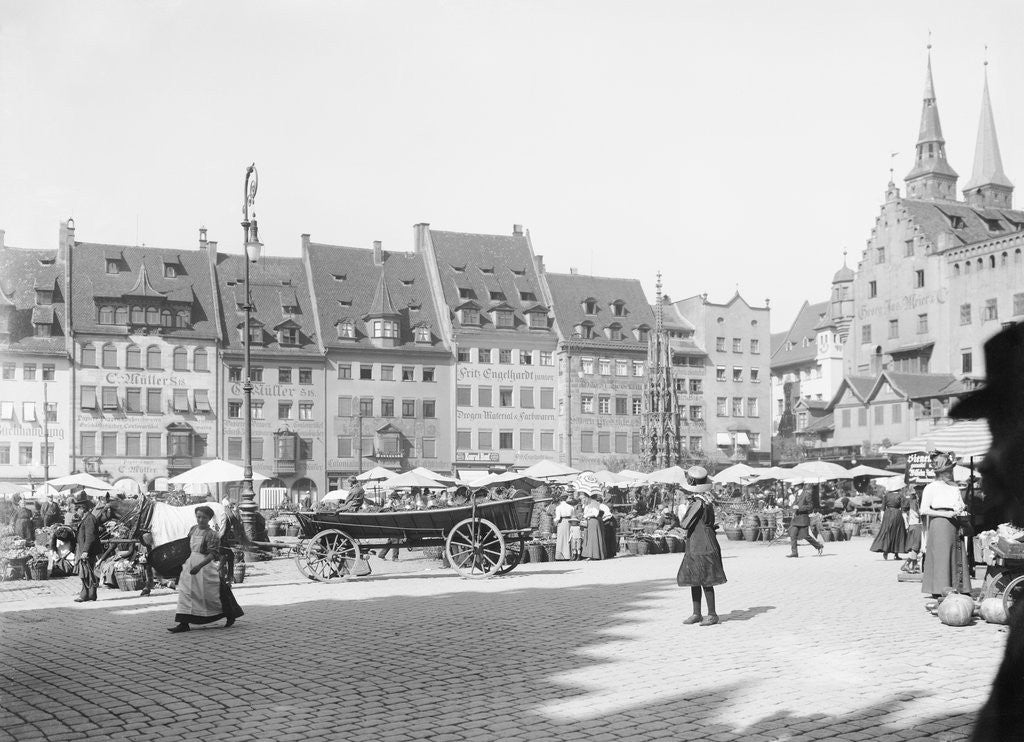 Detail of Market Place in Nuremberg by Anonymous