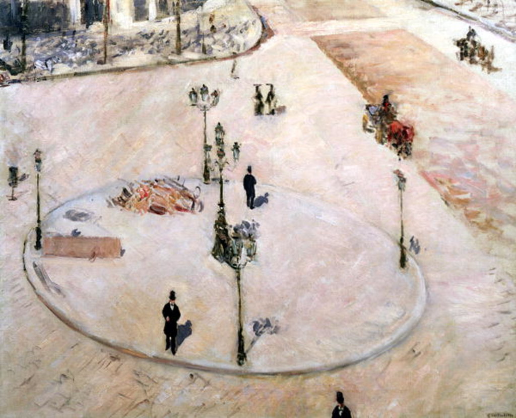 Detail of Traffic Island on Boulevard Haussmann, 1880 by Gustave Caillebotte