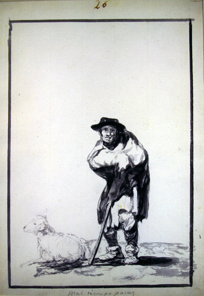 Detail of Mal tiempo pasas by Francisco Jose de Goya y Lucientes