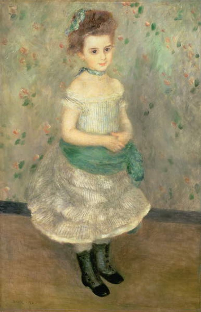 Detail of Jeanne Durand-Ruel 1876 by Pierre Auguste Renoir