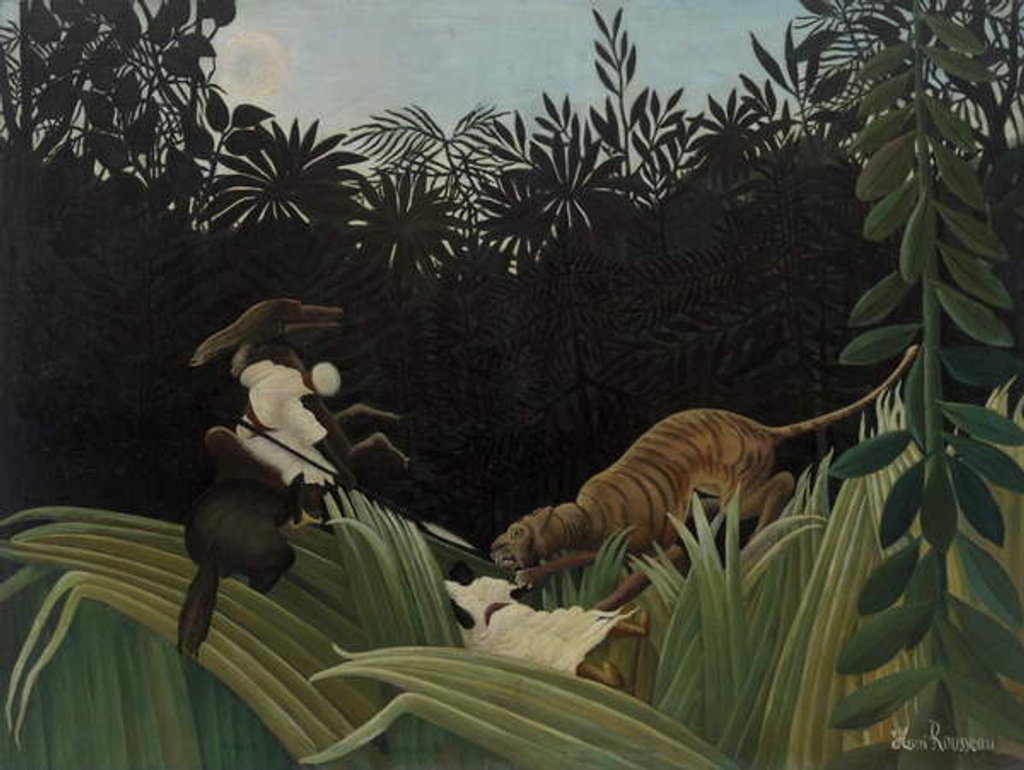 Detail of Scouts Attacked by a Tiger 1904 by Henri J.F. Rousseau