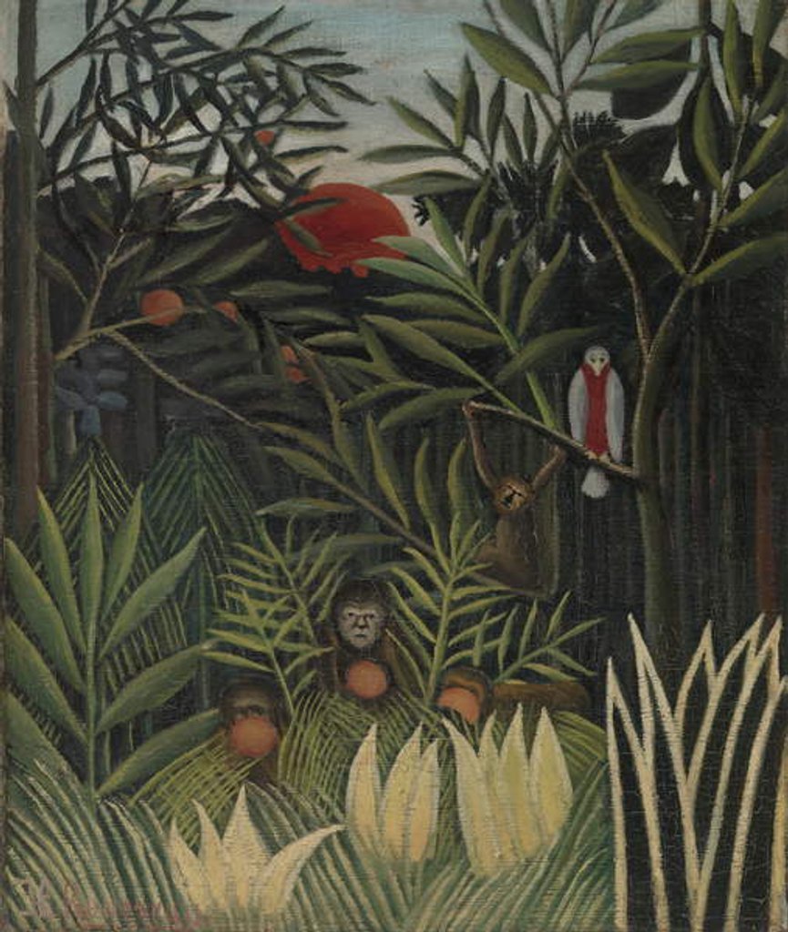 Detail of Landscape with Monkeys by Henri J.F. Rousseau
