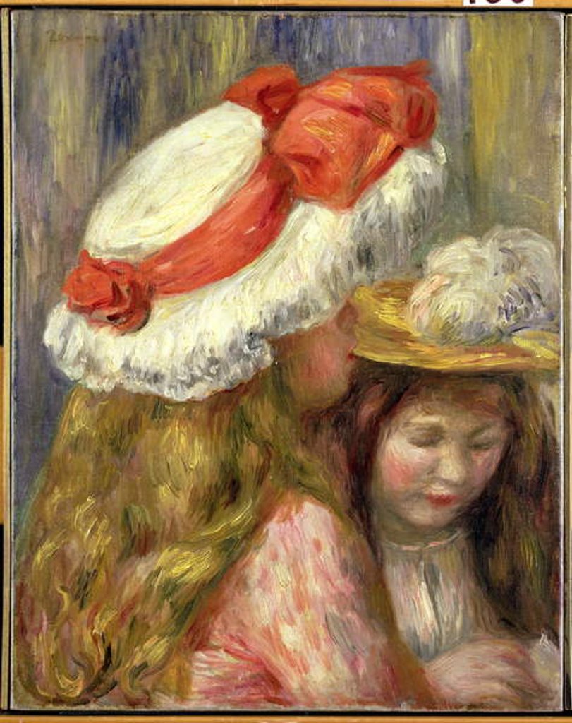 Detail of Two Girls with Hats, c.1890 by Pierre Auguste Renoir