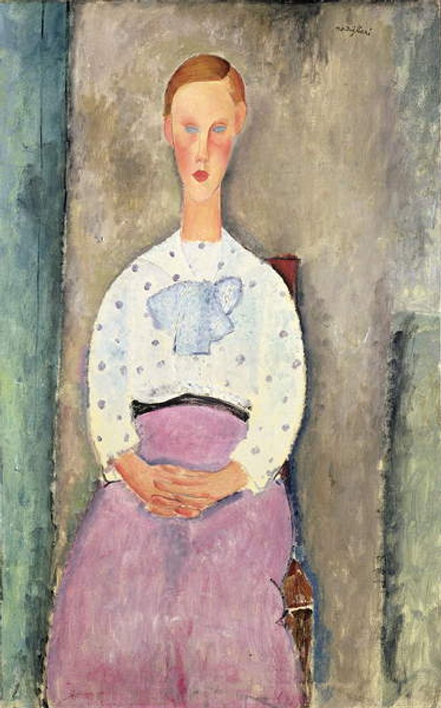 Detail of Girl with a Polka-Dot Blouse, 1919 by Amedeo Modigliani