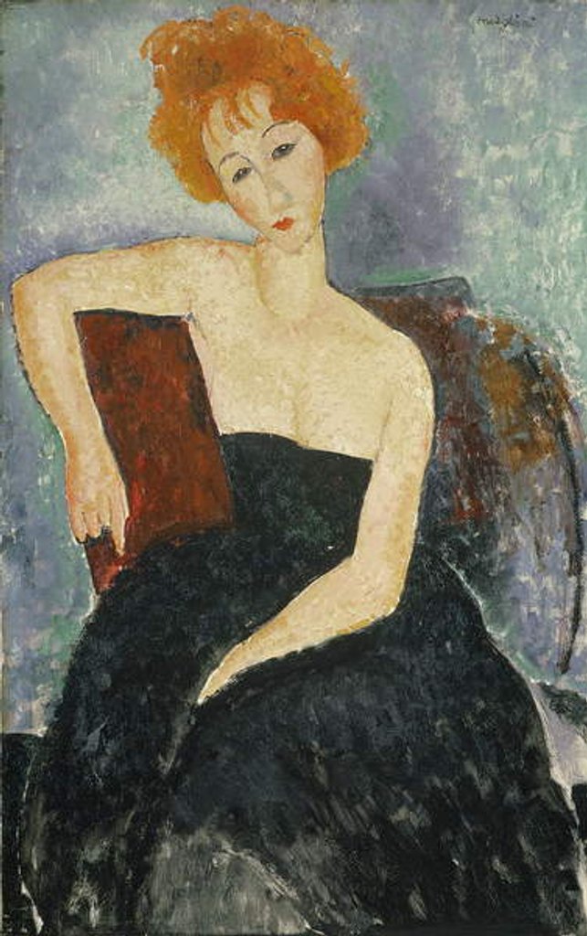 Detail of Redheaded Girl in Evening Dress, 1918 by Amedeo Modigliani