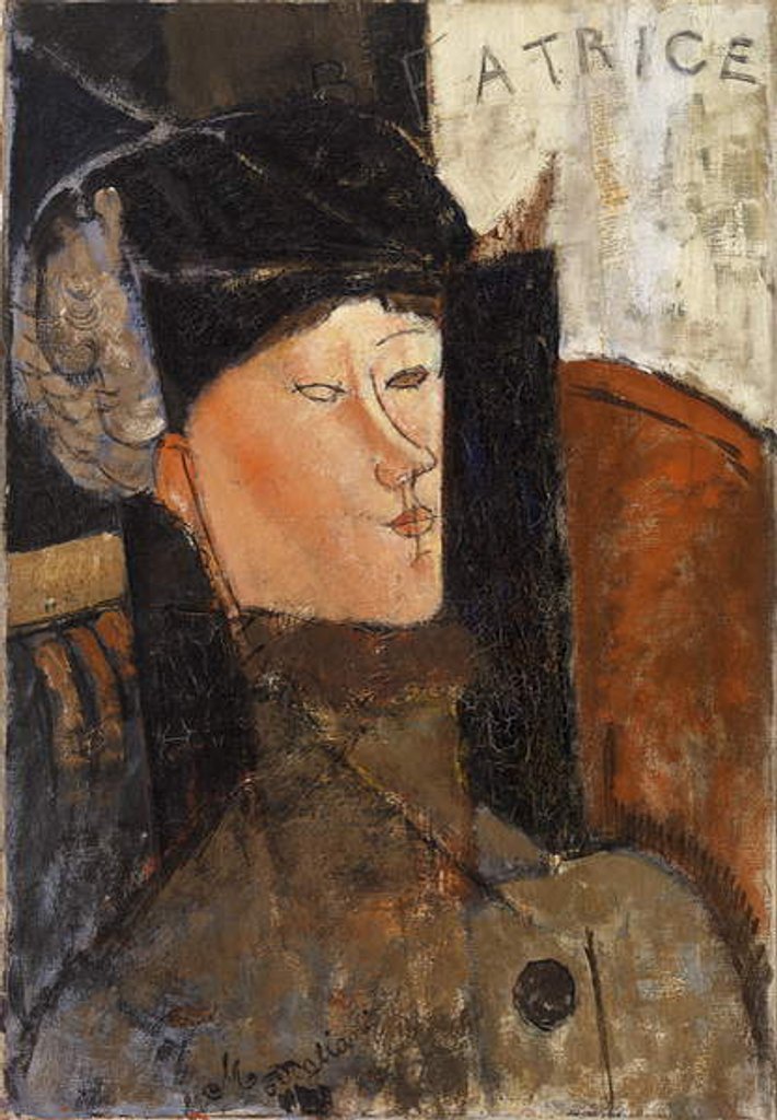 Detail of Beatrice Hastings, 1916 by Amedeo Modigliani