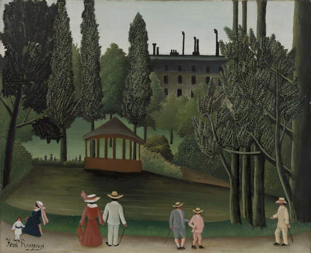 Detail of View of Montsouris Park, the Kiosk, probably 1908-1910 by Henri J.F. Rousseau