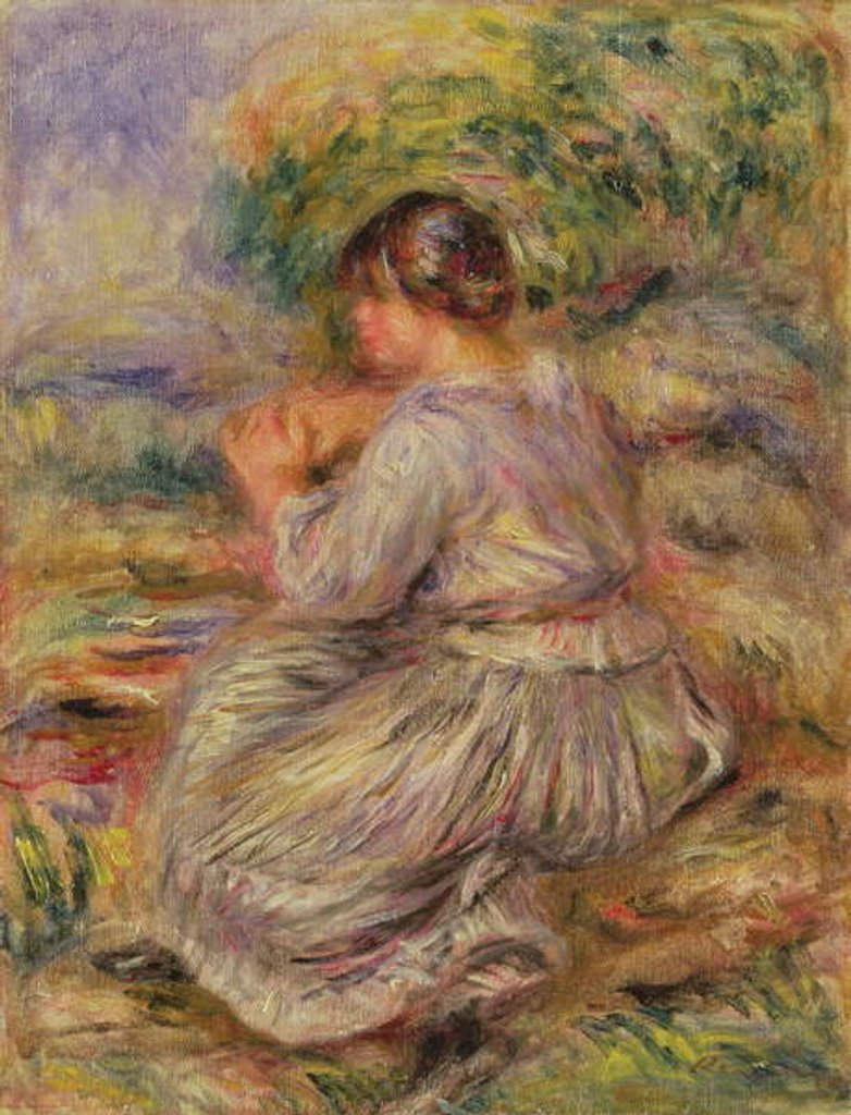 Detail of Girl in Landscape, c.1914 by Pierre Auguste Renoir