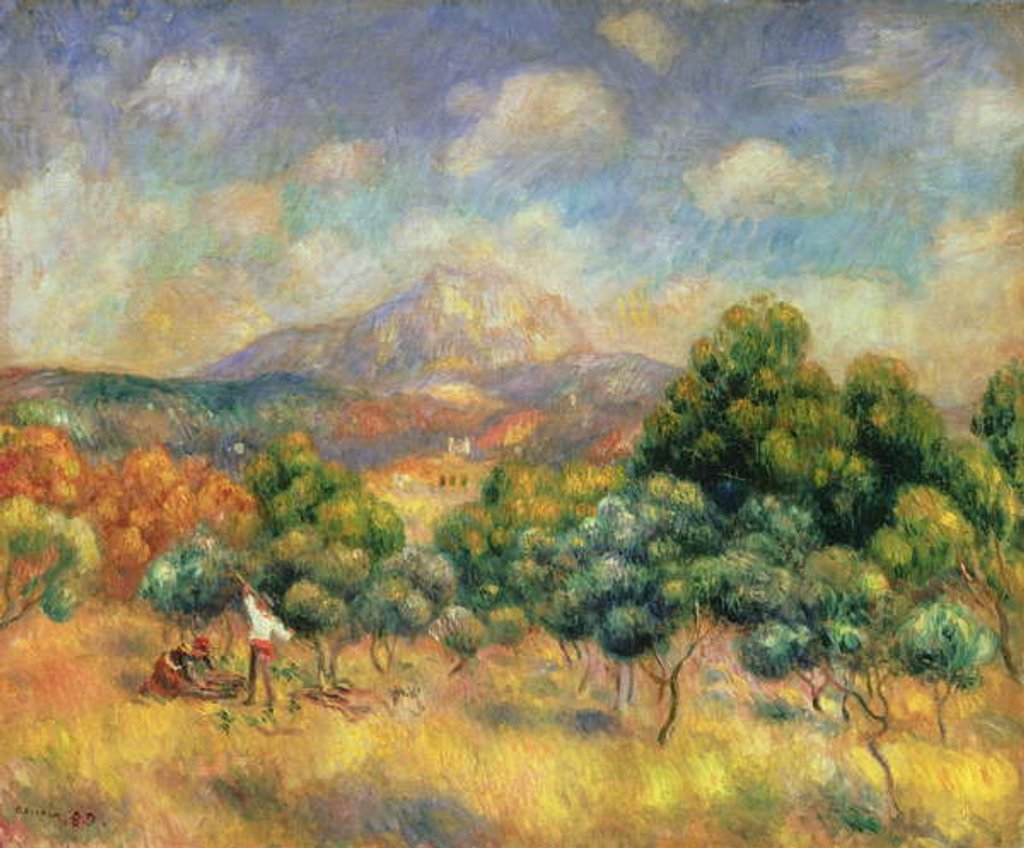 Detail of Mont Sainte-Victoire, 1889 by Pierre Auguste Renoir